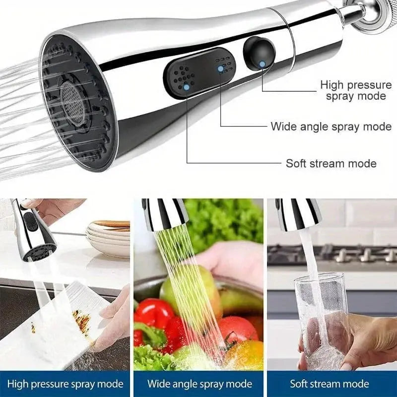 Kitchen Faucet Extender with 3 Water Modes-360° Rotation