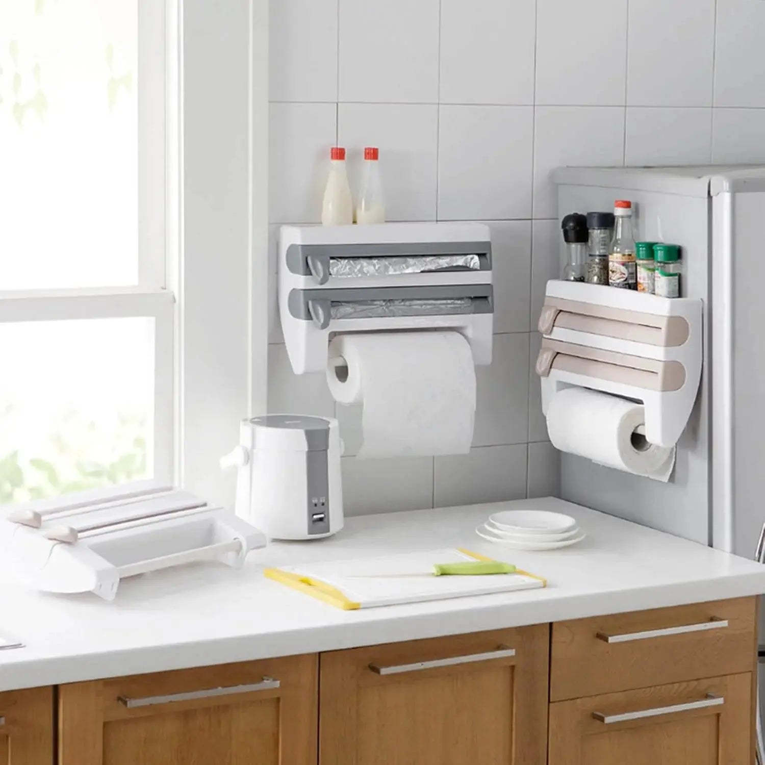 Kitchen Paper Towel Holder-4 in 1 Wall Organizer Doha Qatar