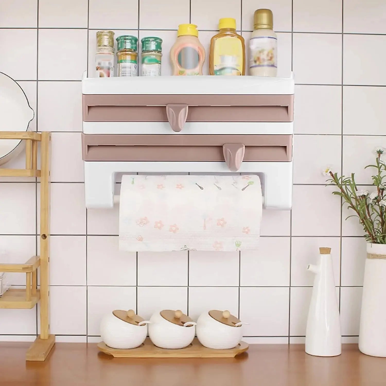 Kitchen Paper Towel Holder-4 in 1 Wall Organizer Doha Qatar