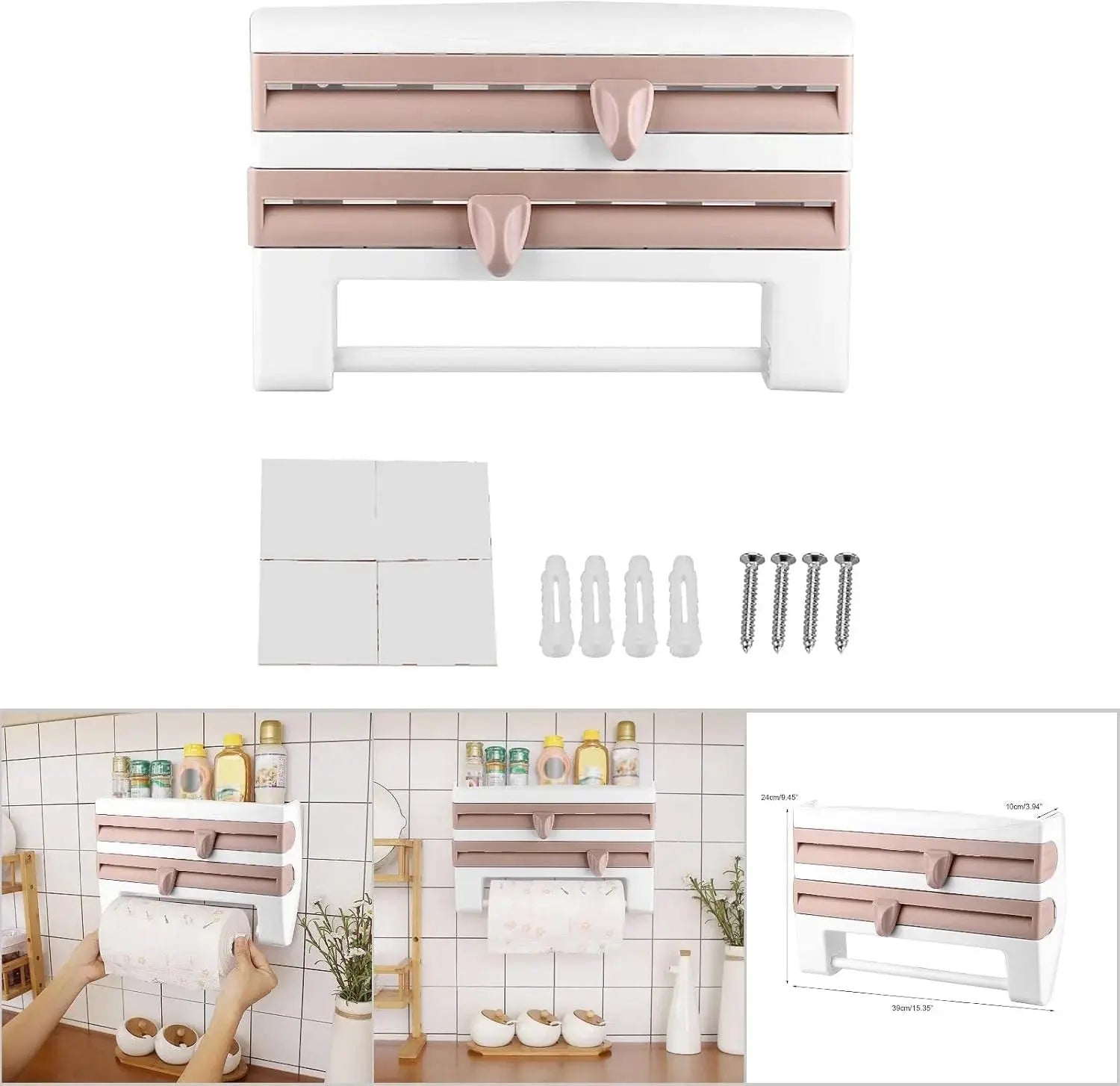 Kitchen Paper Towel Holder-4 in 1 Wall Organizer Doha Qatar