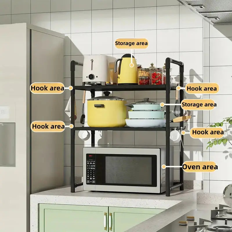 Kitchen Rack – Multipurpose Adjustable Storage Rack-Microwave oven Organizer Scrollcart Qatar 
