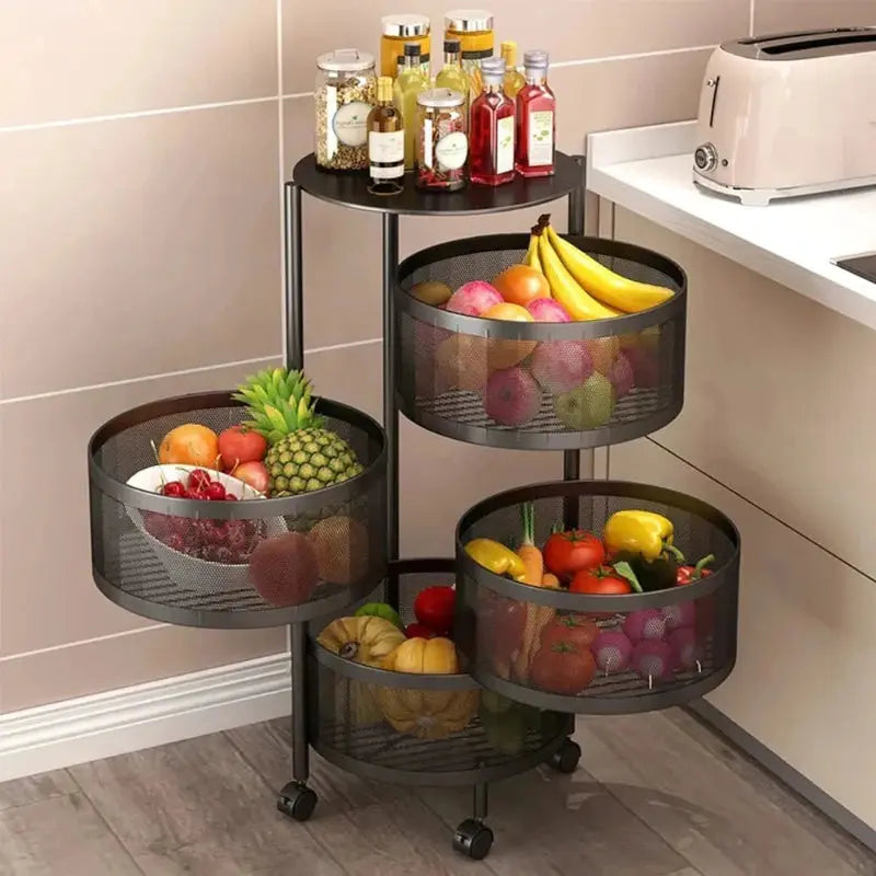 Small Vegetable Racks For Kitchen Kitchen Storage Rack Rotatable Vegetable - Fruits Stand For Kitchen