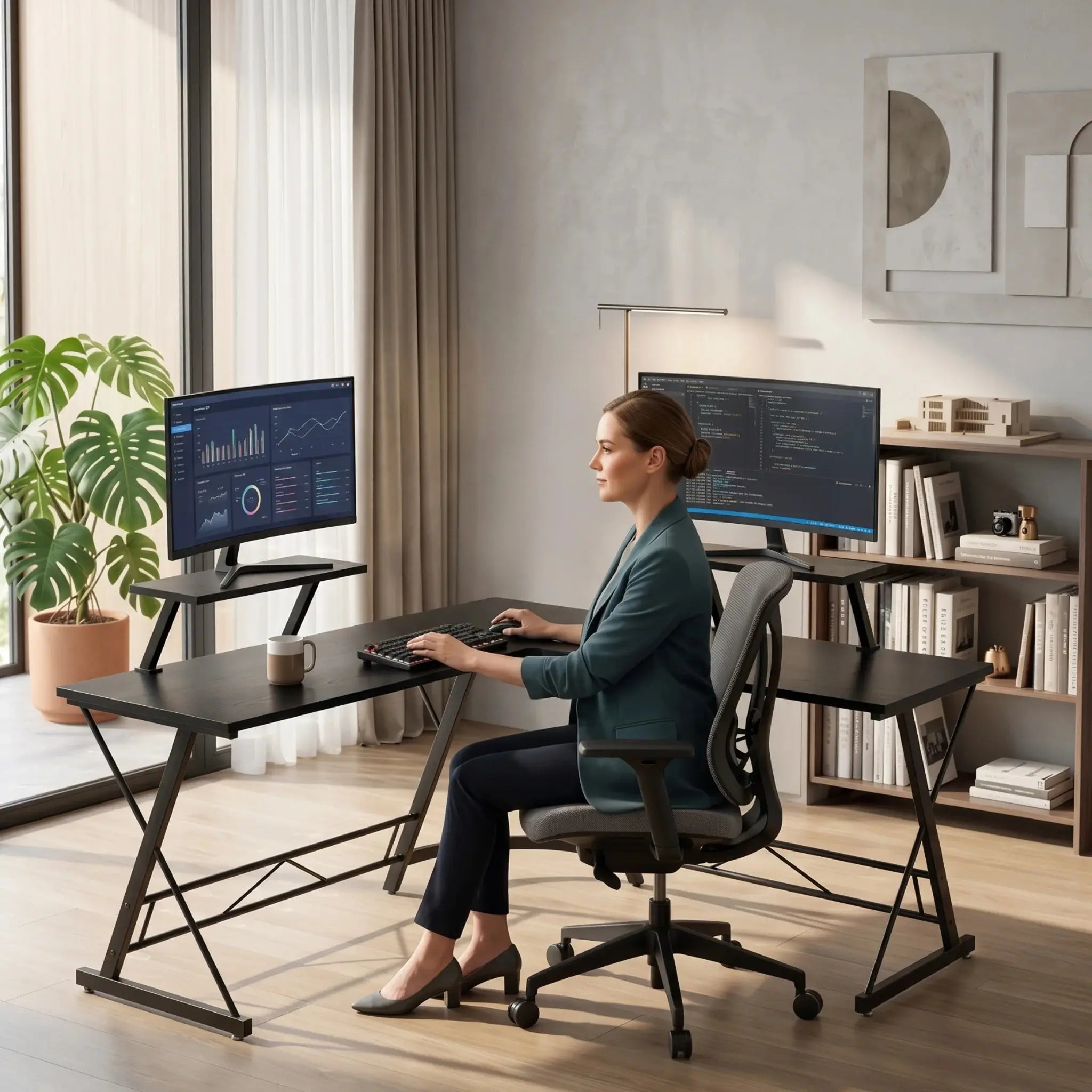 L-Shaped Corner PC Computer Desk for Home Office Doha Qatar