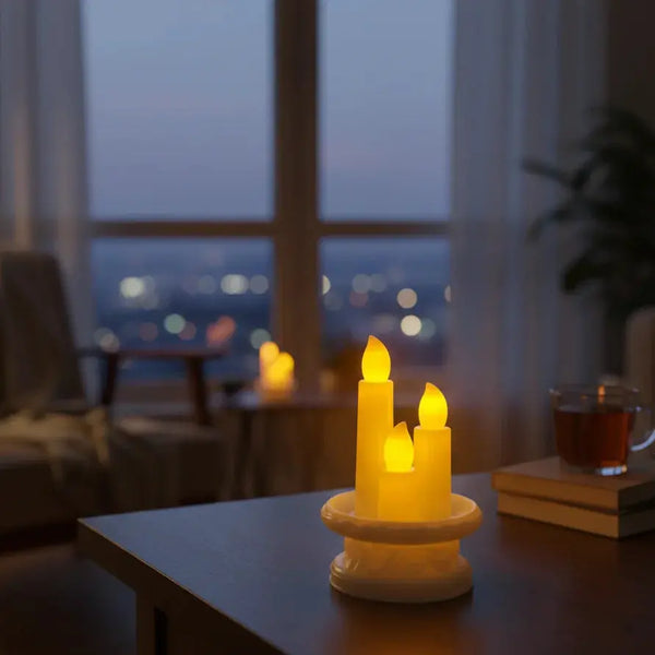 LED Off-White Flameless Candle Set Price Doha Qatar