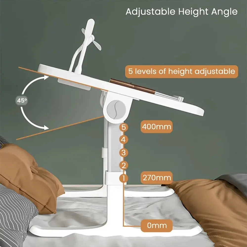Adjustable Laptop Table Stand with Drawer – Foldable Bed Desk with USB Port Scrollcart Qatar 