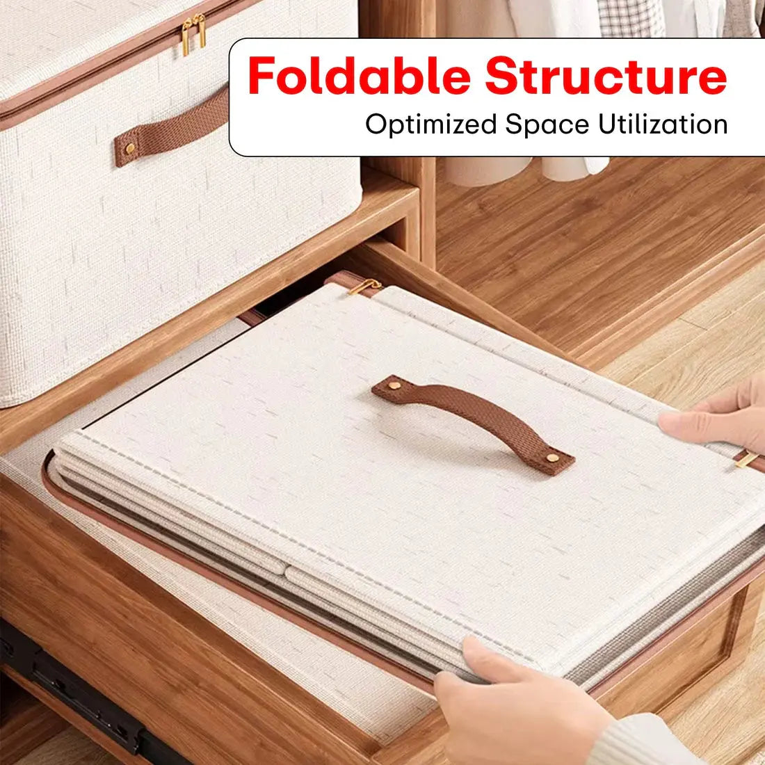 Large Capacity Foldable Clothes Storage Box with Zipper & Lids Scrollcart Qatar 