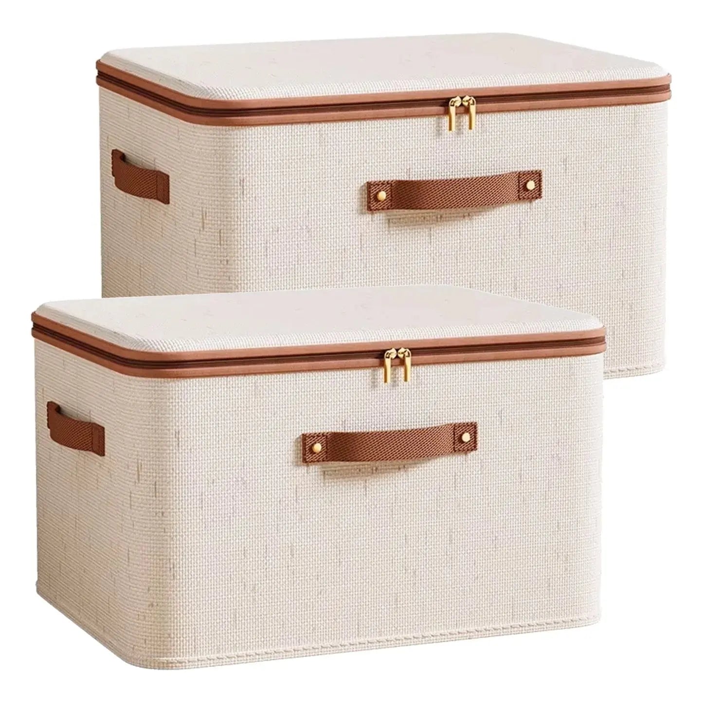 Large Capacity Foldable Clothes Storage Box with Zipper & Lids Scrollcart Qatar 