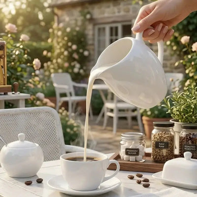 Large Ceramic Creamer – Round Coffee & Tea Creamer for Table Setting Scrollcart Qatar 