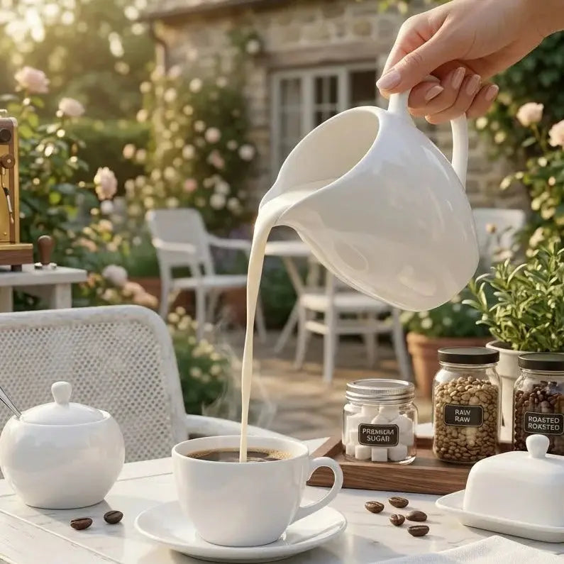 Large Ceramic Creamer – Round Coffee & Tea Creamer for Table Setting Scrollcart Qatar 