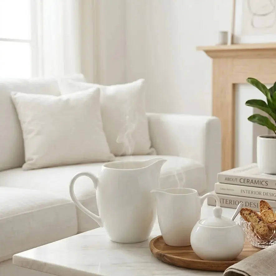 Large Ceramic Creamer – Round Coffee & Tea Creamer for Table Setting Scrollcart Qatar 