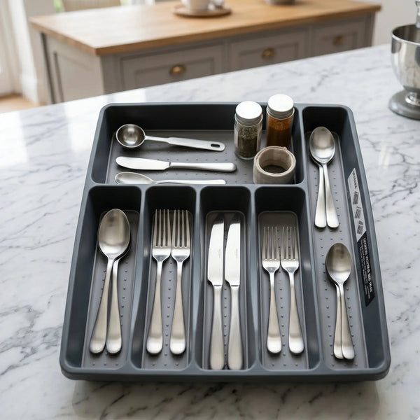Large Cutlery Storage Tray Drawer Organizer 6 Compartments Scrollcart Qatar 