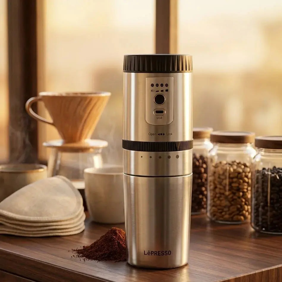 LePresso Portable Espresso Maker with Burr Grinder – 250ml Scrollcart Qatar 