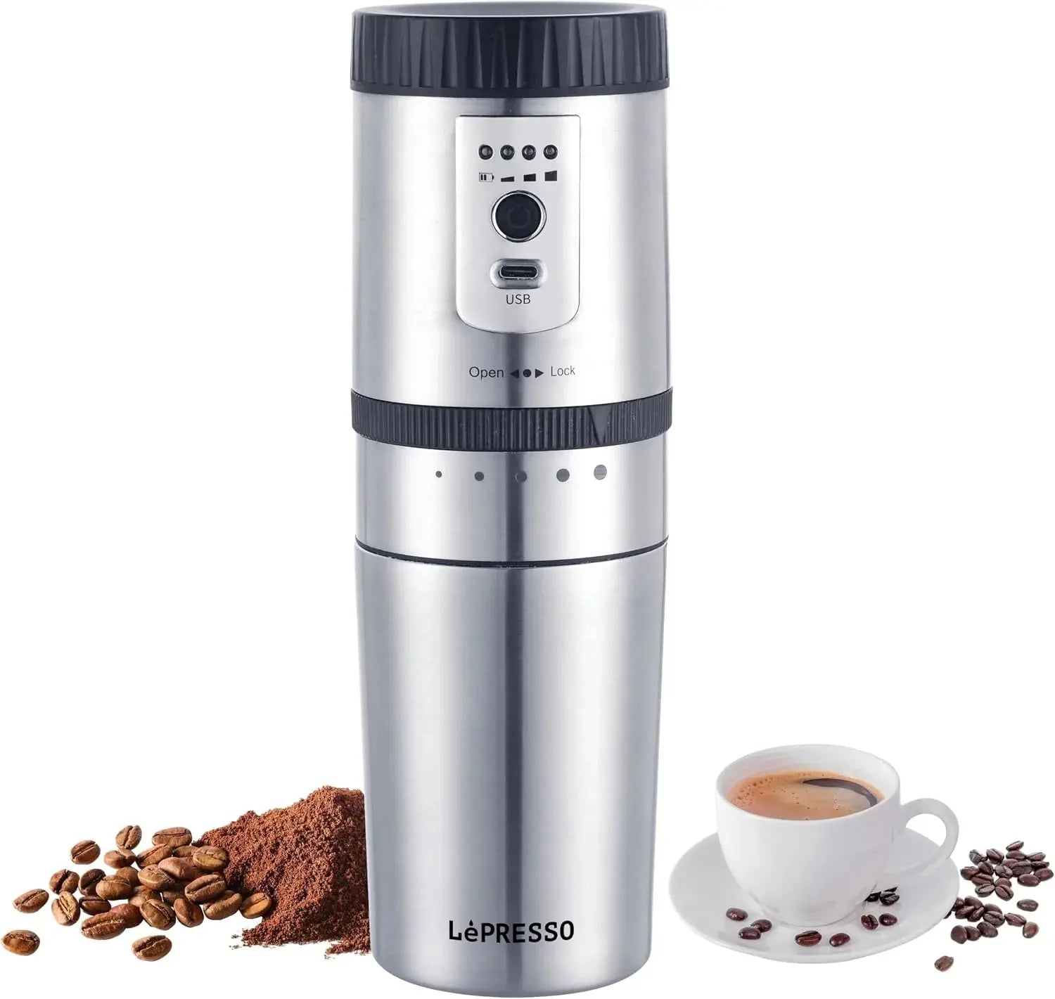 LePresso Portable Espresso Maker with Burr Grinder – 250ml Scrollcart Qatar 