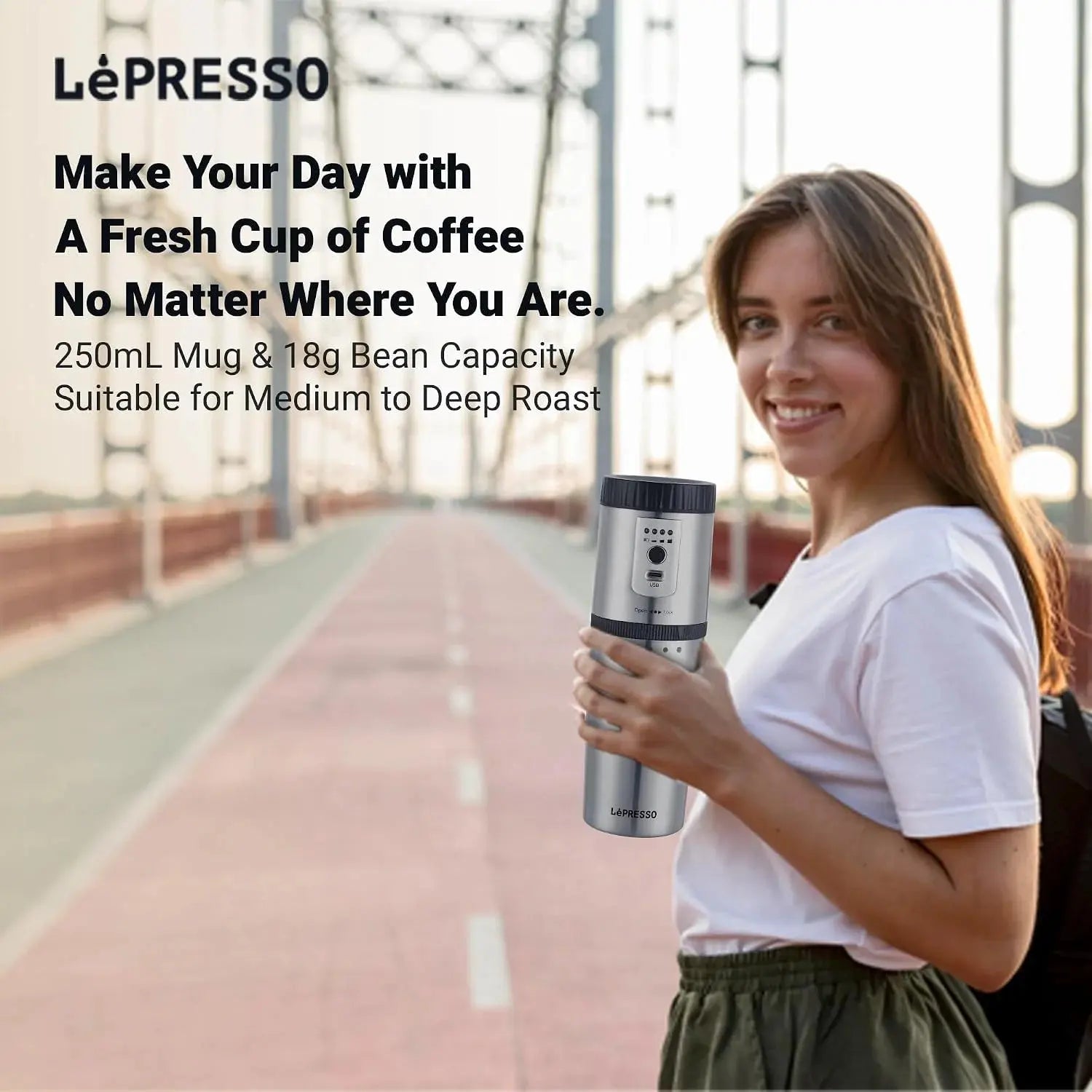 LePresso Portable Espresso Maker with Burr Grinder – 250ml Scrollcart Qatar 