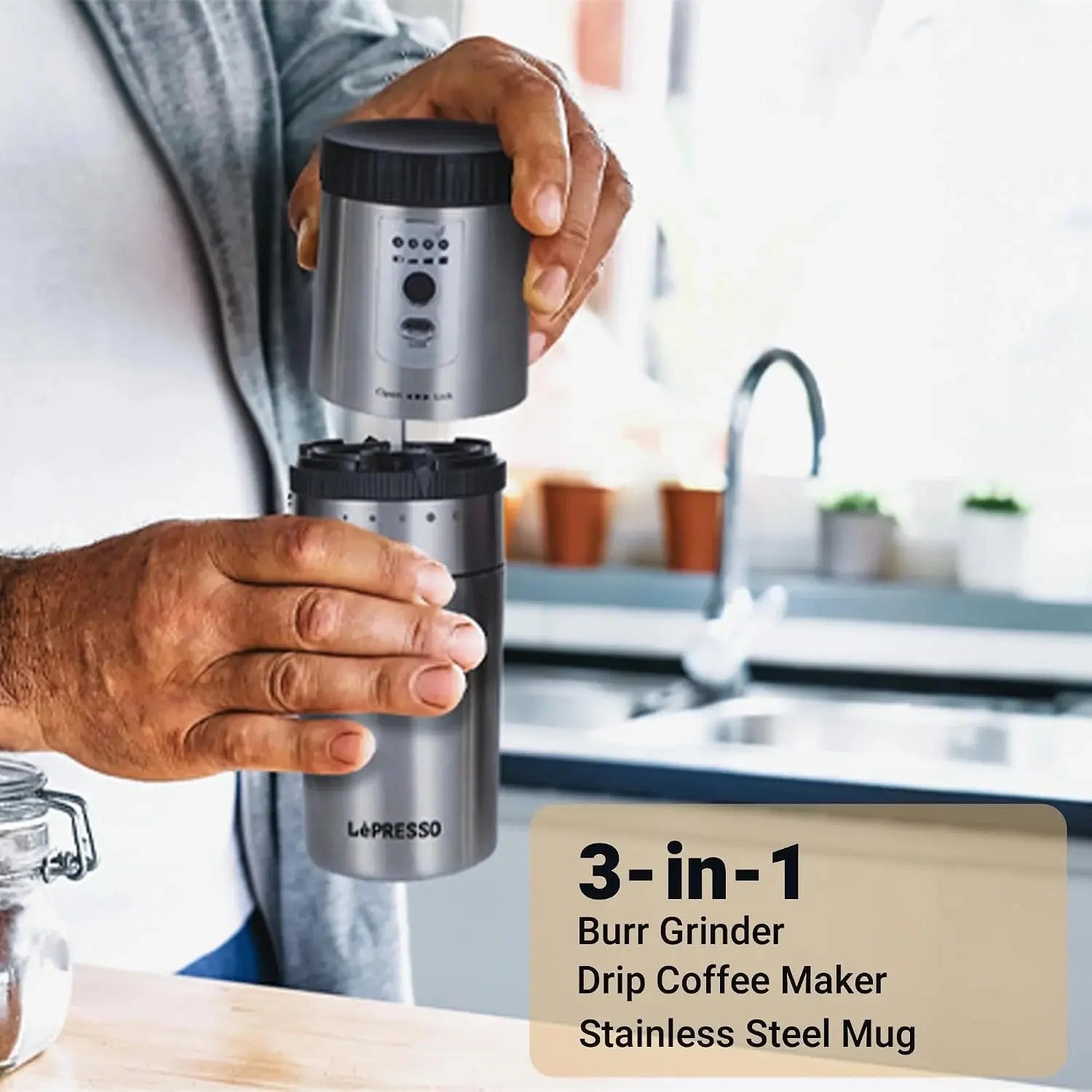 LePresso Portable Espresso Maker with Burr Grinder – 250ml Scrollcart Qatar 