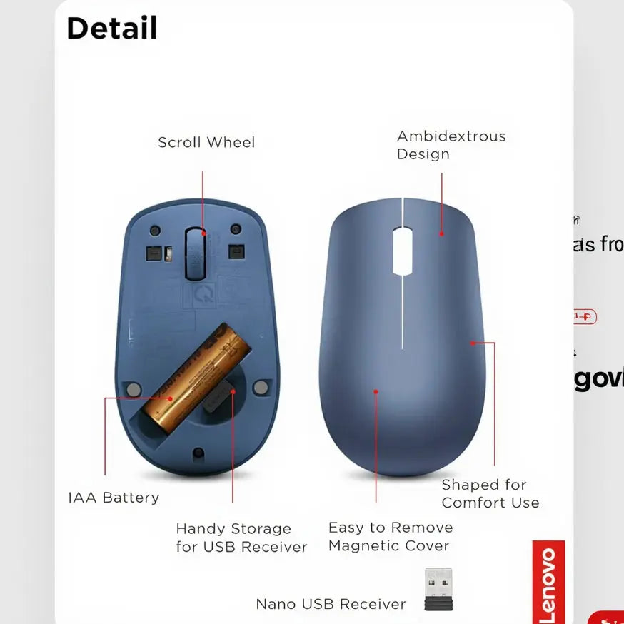 Lenovo 530 Wireless Mouse -Abyss Blue Masa souq 