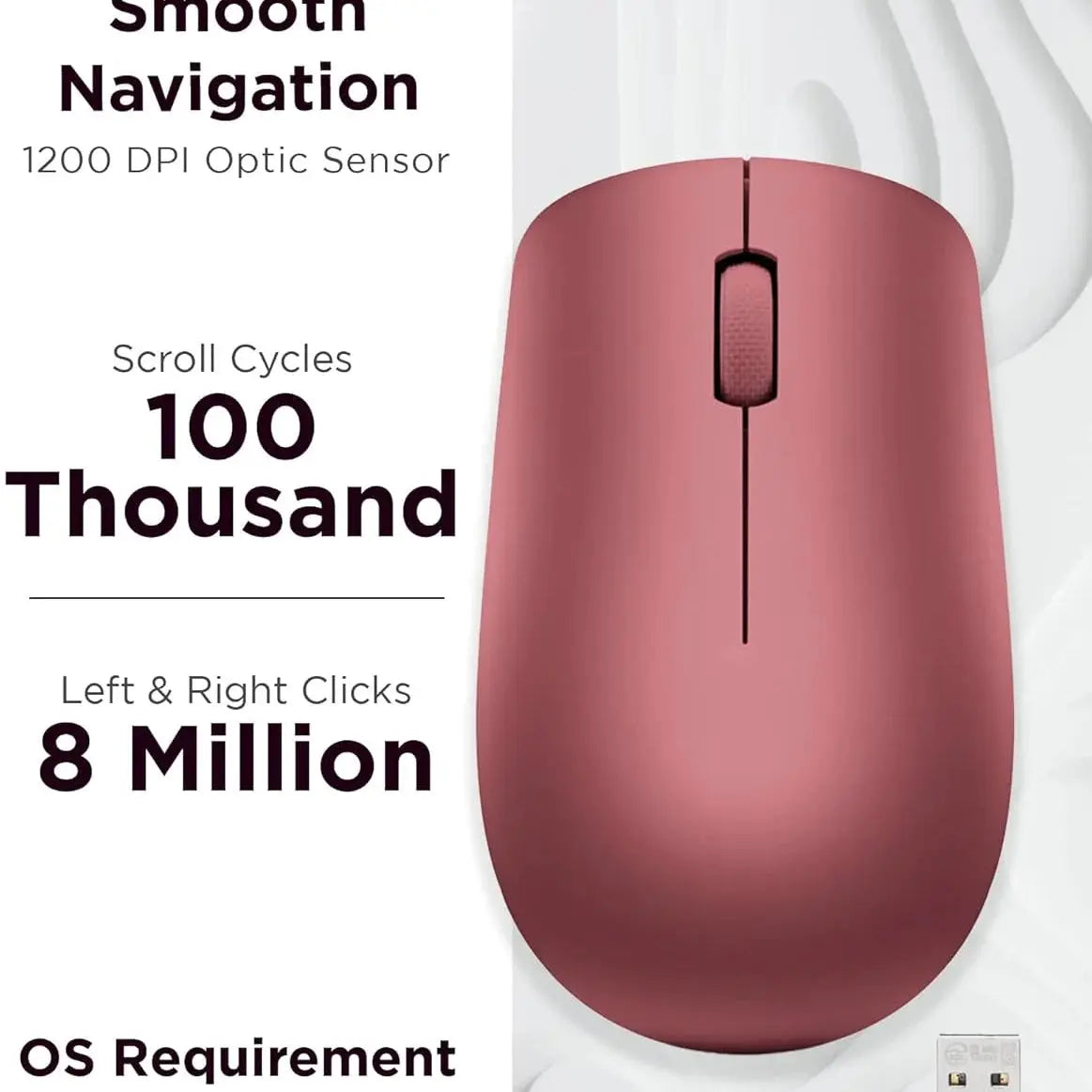 Lenovo 530 Wireless Mouse - Cherry Red Masa souq 