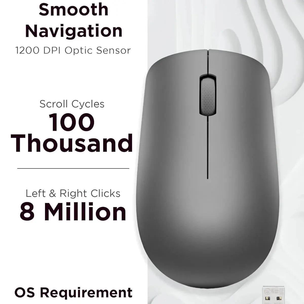 Lenovo 530 Wireless Mouse - Graphite Grey Doha Qatar
