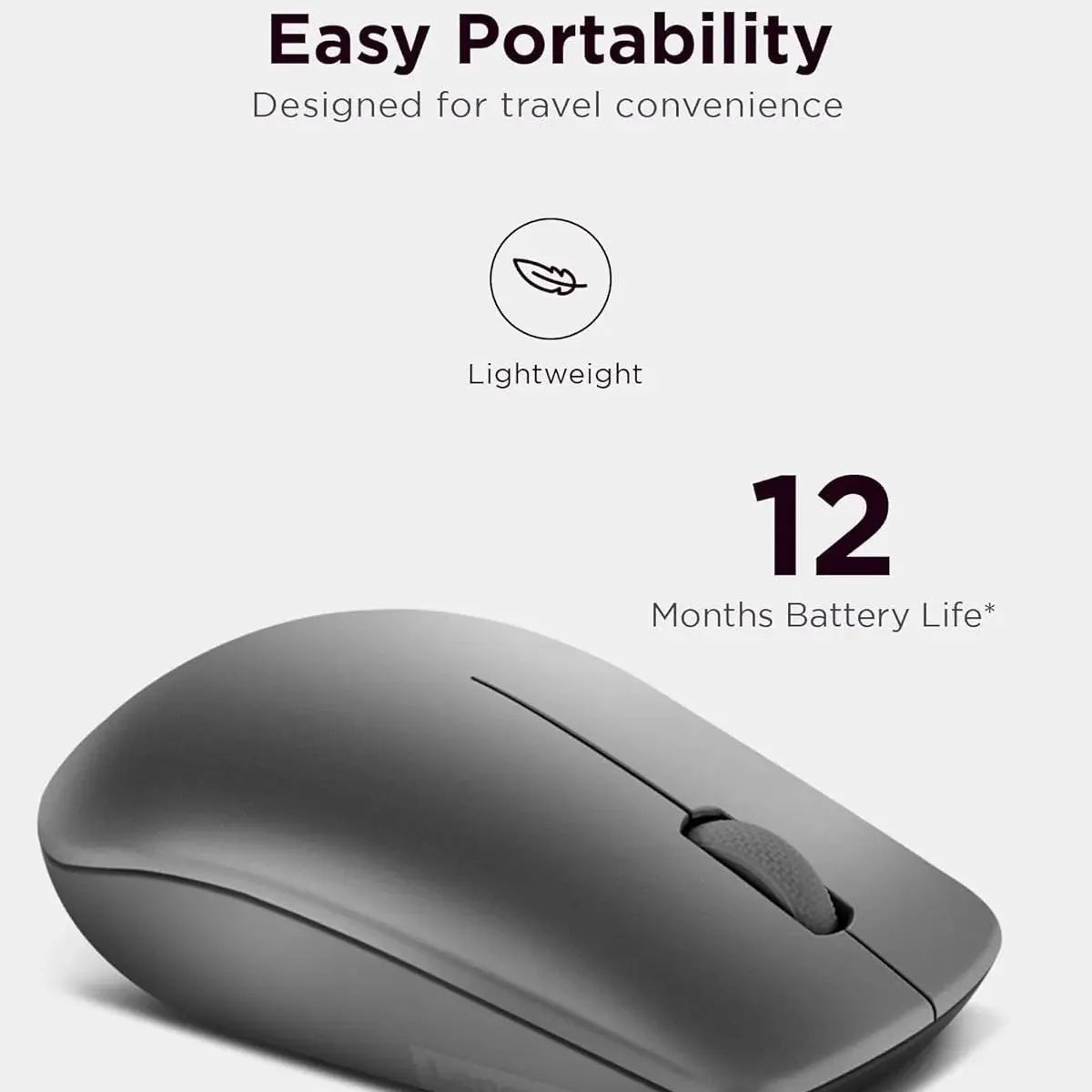 Lenovo 530 Wireless Mouse - Graphite Grey Doha Qatar