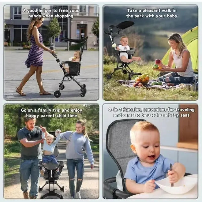 Lightweight Foldable Baby Stroller for Travel – Cabin-Friendly Trolley Pram (Up to 4 Years) United 