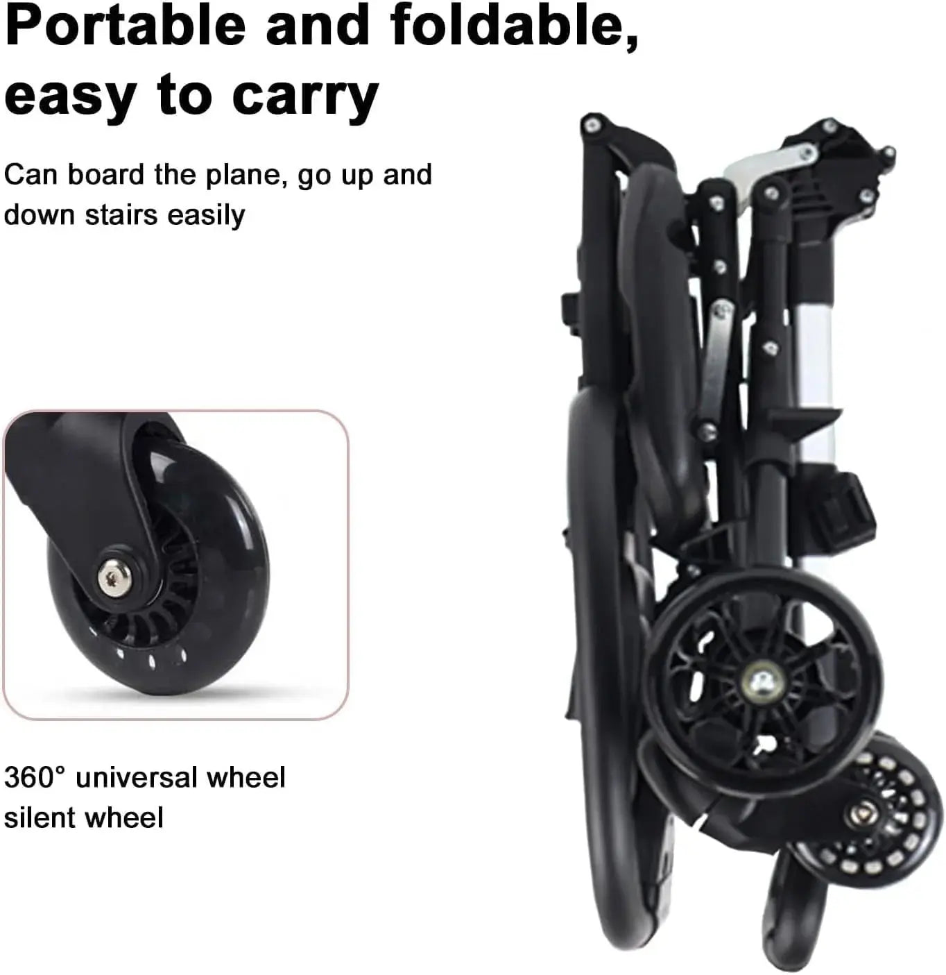 Lightweight Foldable Baby Stroller for Travel – Cabin-Friendly Trolley Pram (Up to 4 Years) United 