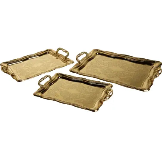 Luxurious Gold-Plated Serving Tray Set Price Doha Qatar