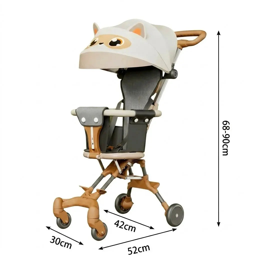 Luxury 3-in-1 Baby Stroller – Lightweight Foldable Two-Way Toddler Stroller with Safety Harness Scrollcart Qatar 