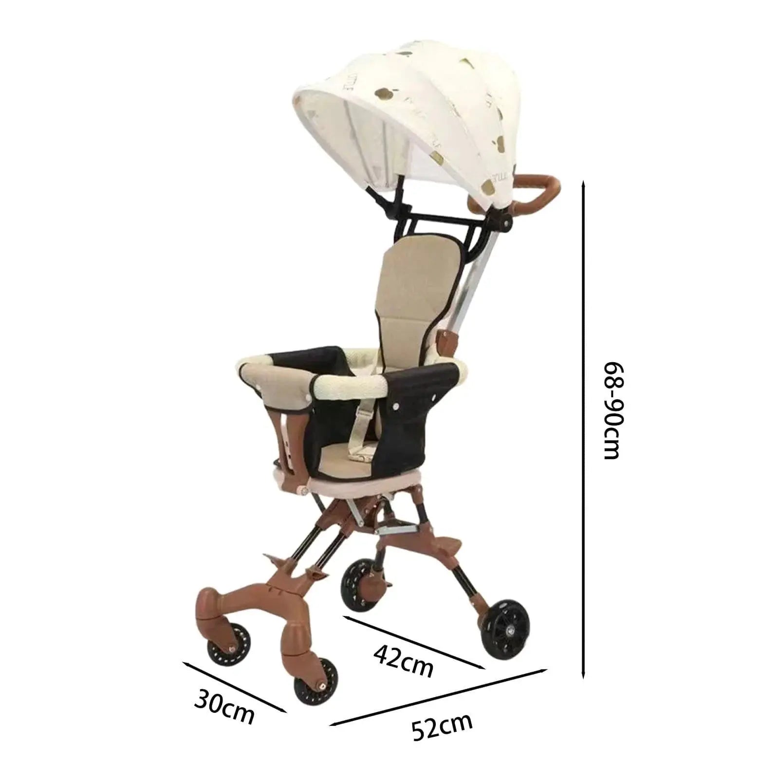 Luxury 3-in-1 Baby Stroller – Lightweight Foldable Two-Way Toddler Stroller with Safety Harness Scrollcart Qatar 