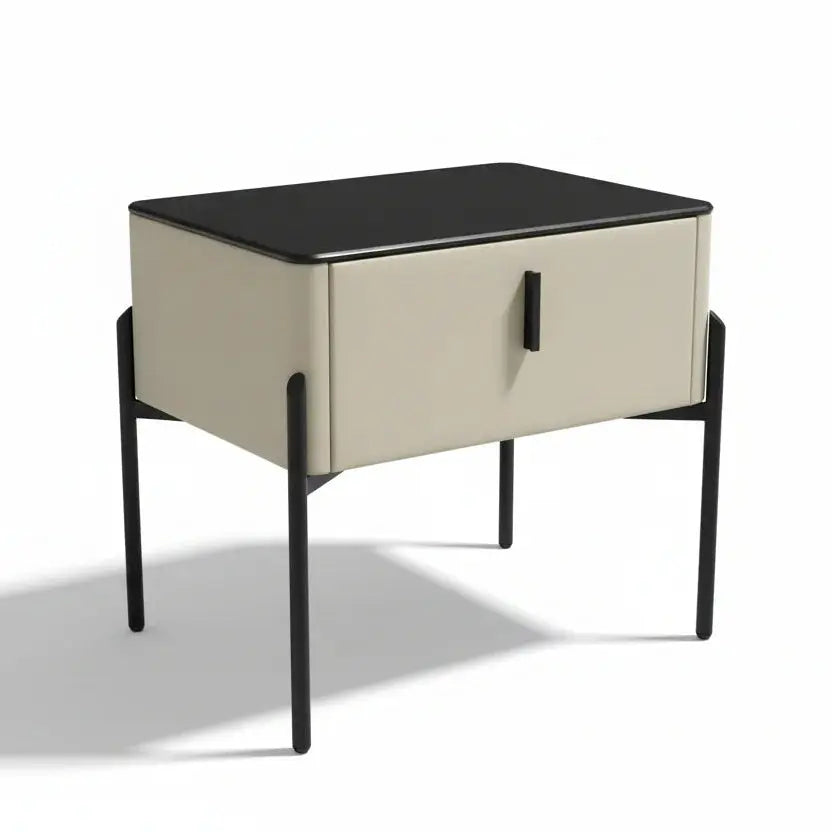 Luxury Glass Top Bedside Table with Drawer Scrollcart Qatar 