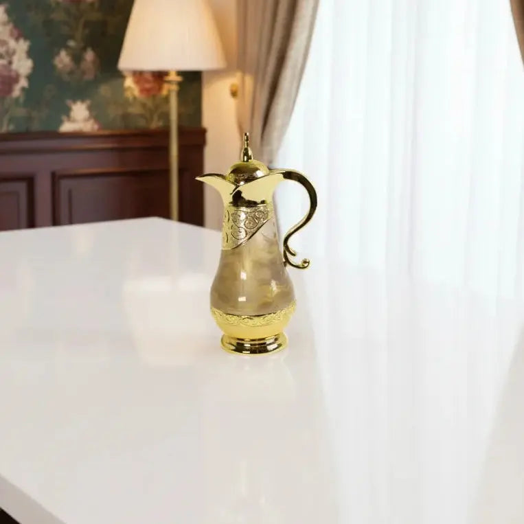Luxury Marble & Gold Vacuum Flask – 1 Liter Price doha qatar