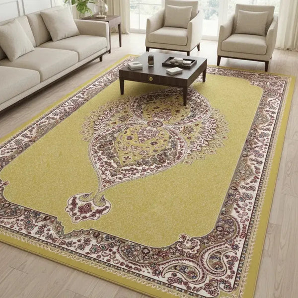 Luxury Persian style runner carpet 100x400 cm gold design for hallway in Doha Qatar