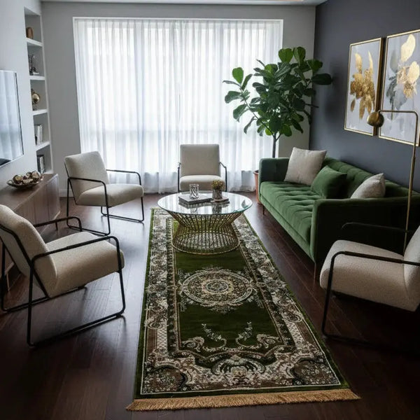 Luxury Runner Rug - Olive Green carpet Price Doha Qatar 