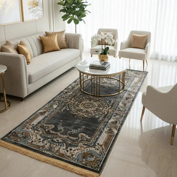 luxury runner rug Persian style living room qatar