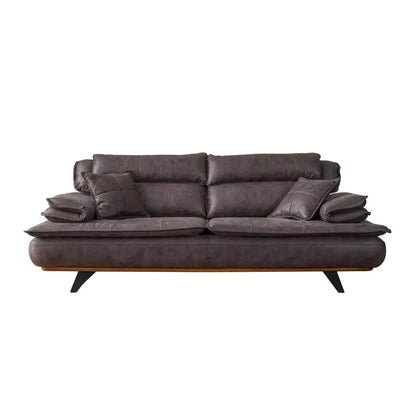 Luxury - Modern Sofa Set  -  Dark Brown Couch  Frond View