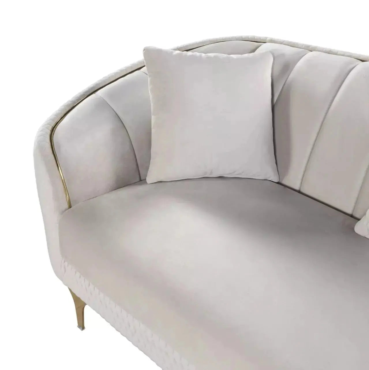 Luxury Sofa Set -  White Couch Frond Side 
