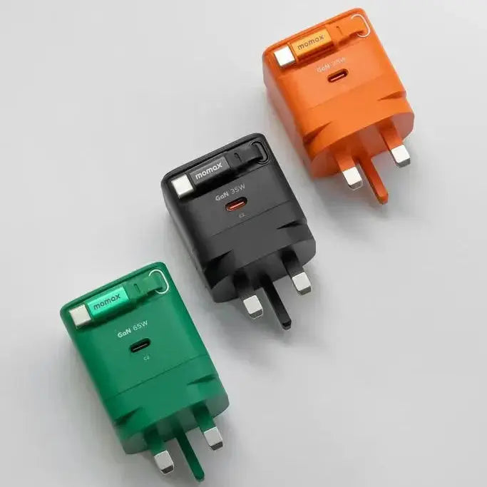 MOMAX 1-CHARGE 65W GAN 1 PORT CHARGER WITH BUILT-IN USB-C CABLE Alamat Qatar