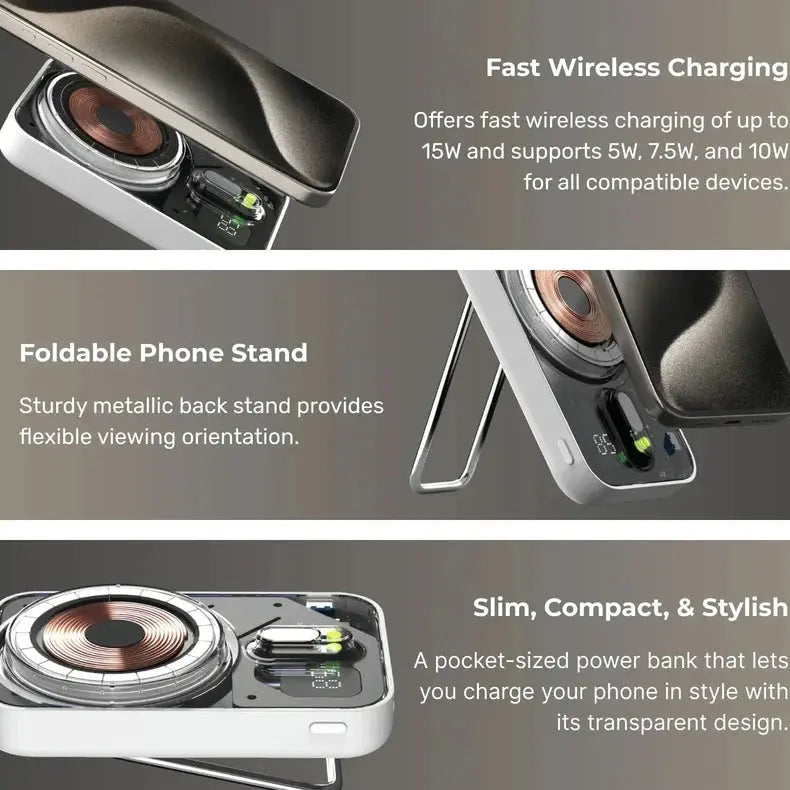 MOMAX 1-Power Flow Plus Magnetic Wireless Power Bank 10000mAh Scrollcart Qatar 