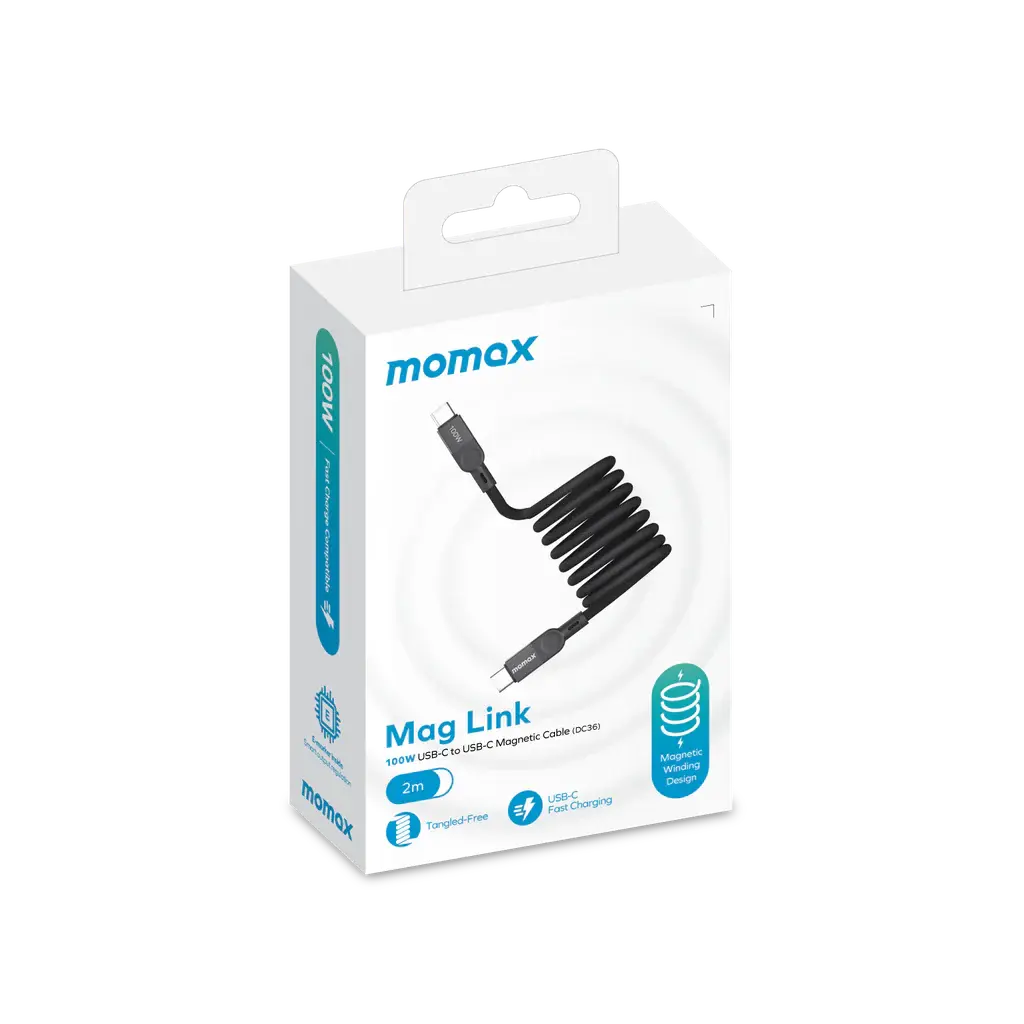 MOMAX Elite Mag Link 100W USB-C to USB-C magnetic fast charging cable 2m Doha Qatar