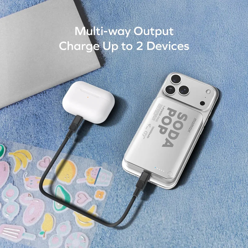 MOMAX 1-POWER PASS 10000mAh Magnetic Wireless Battery Pack 