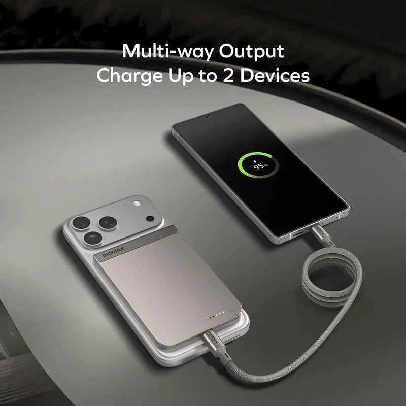 MOMAX 1-POWER S.Pass 5000mAh Qi2 Magnetic Wireless Power Bank