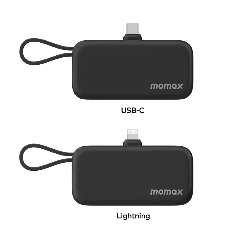 MOMAX 1-Power Mini 5000mAh 3-in-1 Power Bank With Lightning Plug