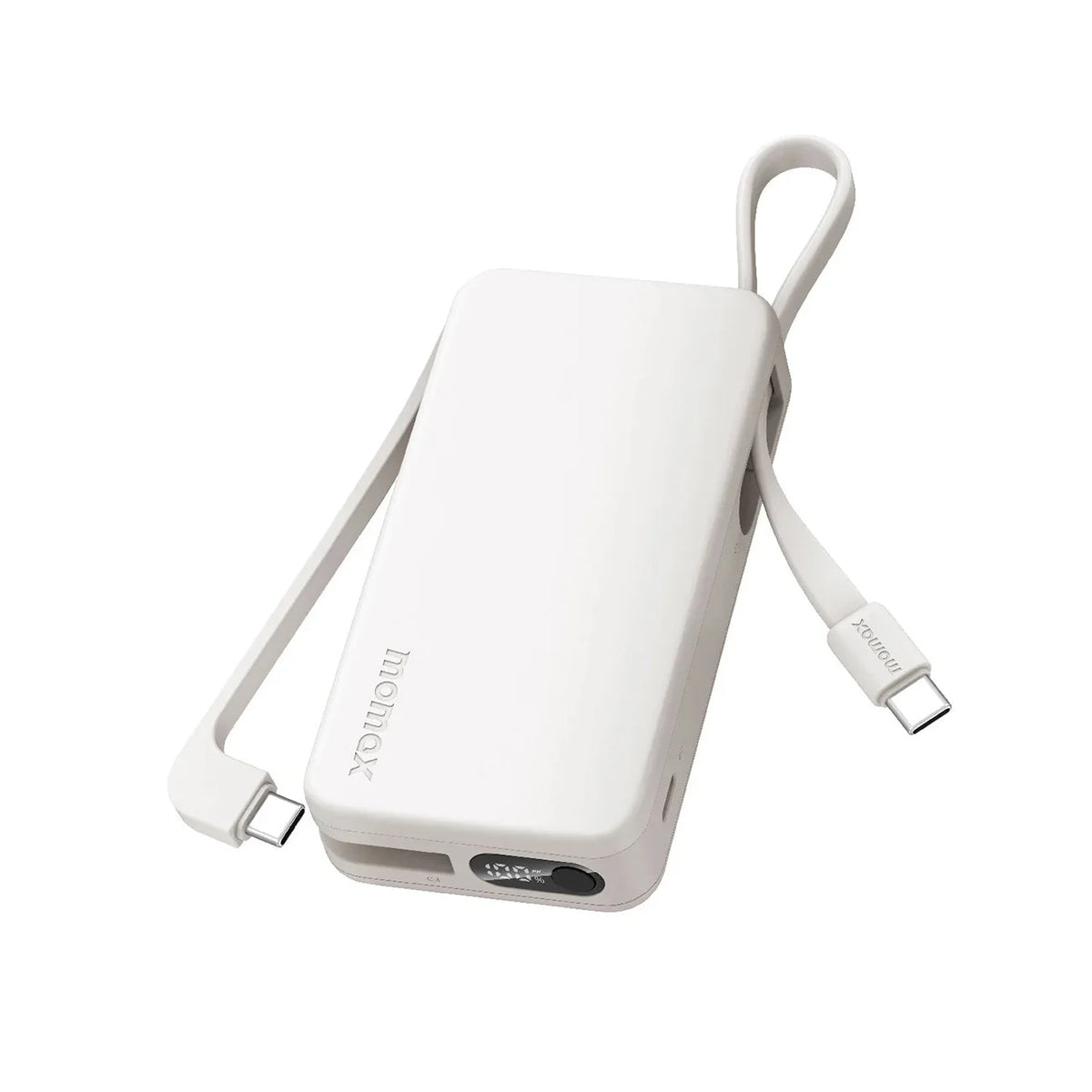 MOMAX 1-Power Vital+10000mAh Power Bank with Built In USB-C & Lightning Cable