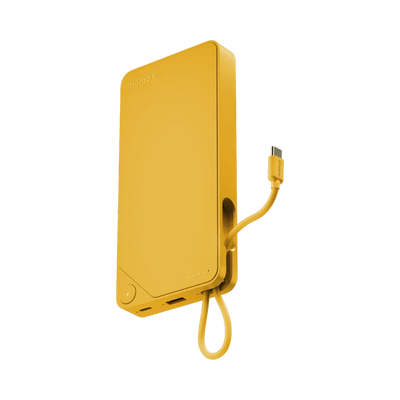MOMAX 1-Power X 20000mAh Power Bank with built in USB C Cable Yellow