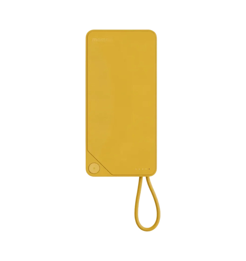 MOMAX 1-Power X 20000mAh Power Bank with built in USB C Cable Yellow