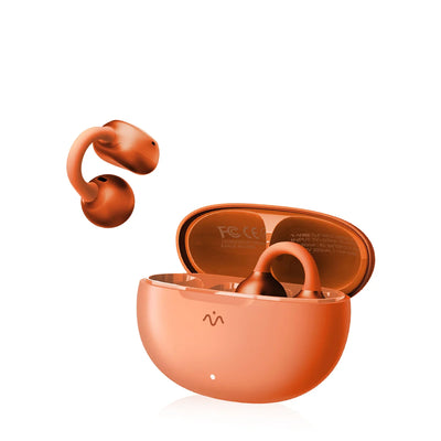 MOMAX 1-Vibe M.IN.D AI ENC Clip-On Earbuds-Orange