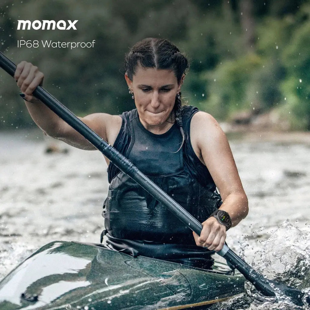 MOMAX 1-Wear Round Smart Watch|Health & Fitness Tracker