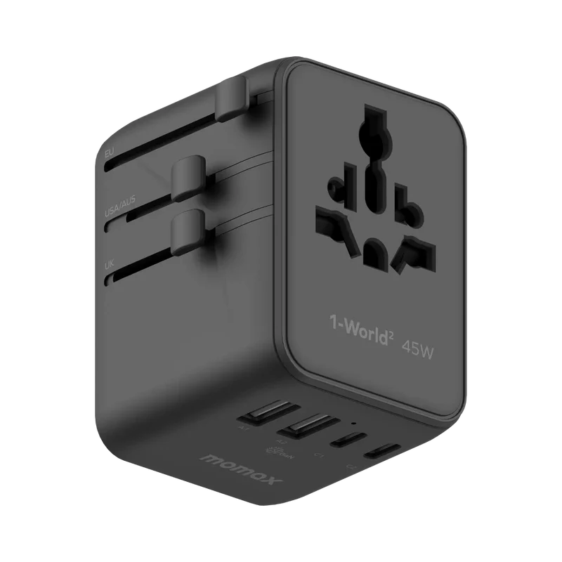 MOMAX 1-World 45W 5 Port Dual AC Travel Adaptor