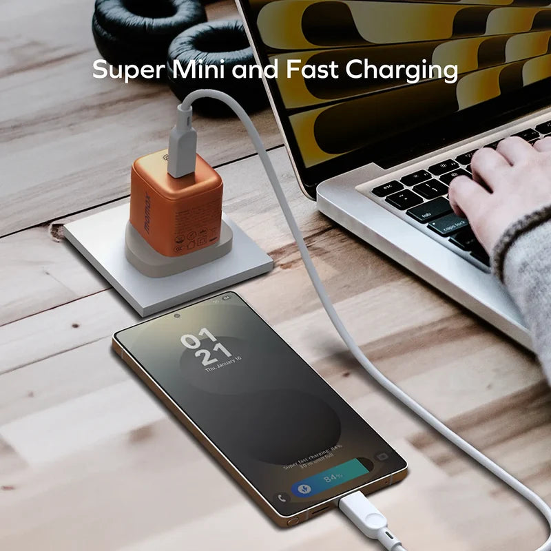 MOMAX 1- Charge 45 W 1-Port GaN Charger 1X USB-C Orange