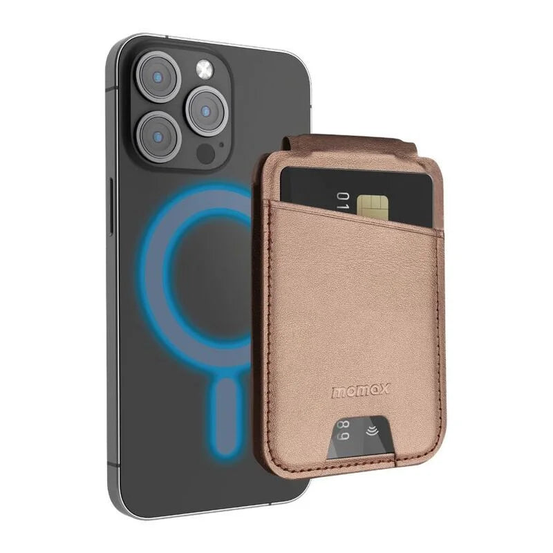 MOMAX 1- Wallet Magnetic Card Holder With Stand