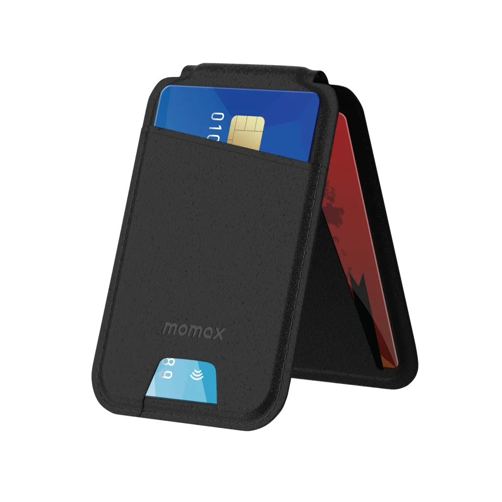 MOMAX 1- Wallet Magnetic Card Holder With Stand
